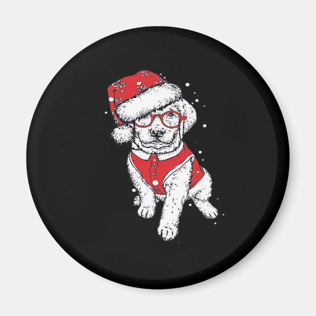 Imán Divertidos Navidades de perros regalos pijamas par (Frente)