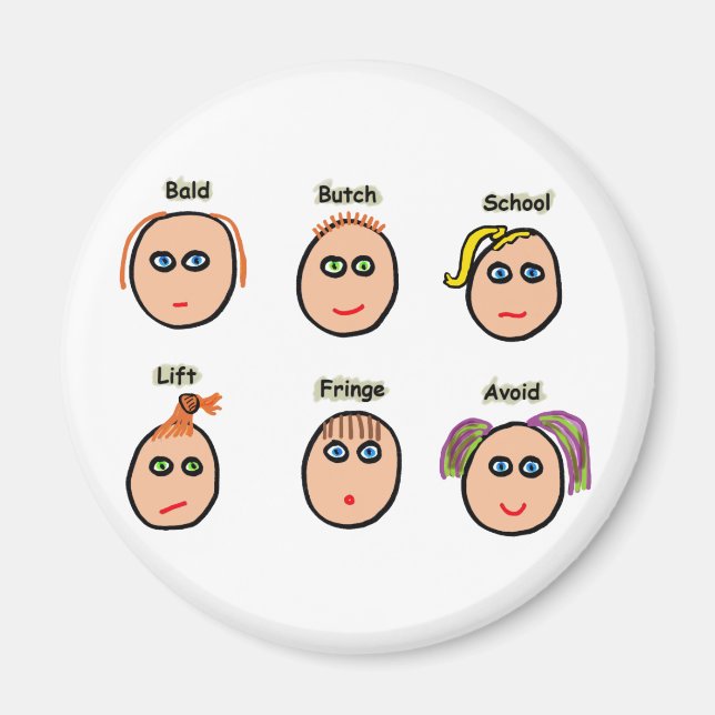 Imán Divertidos peinados (Frente)