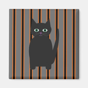 Imán Divertidos y divertidos gatos negros de Halloween