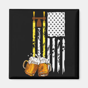 Imán Diviértete bebiendo cerveza con la bandera de EE. 