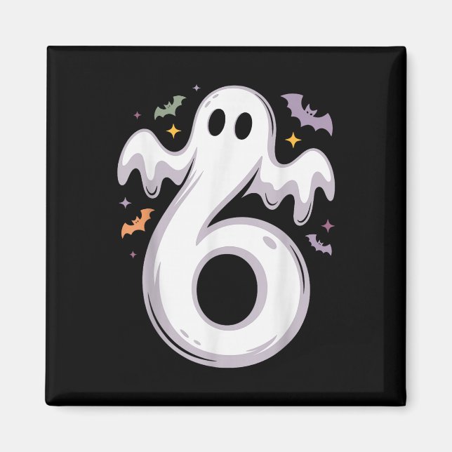 Imán Diviértete con 6 fantasmas meme disfraz de Hallowe (Frente)