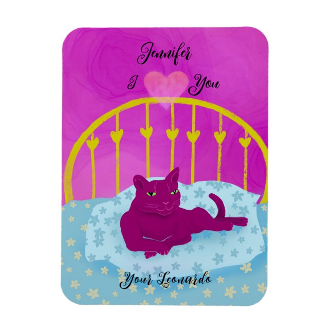 Imán Diviértete con San Valentín Personalizado Te Amo D (Vertical)