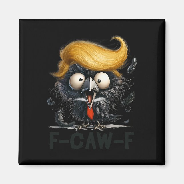 Imán Diviértete F- Caw -f Cuervo Fcwf Cuervo Halloween  (Frente)