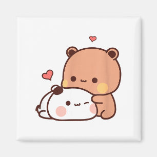 Imán Diviertido Dulce Kawaii Kp Oso Panda Abrazo Pareja