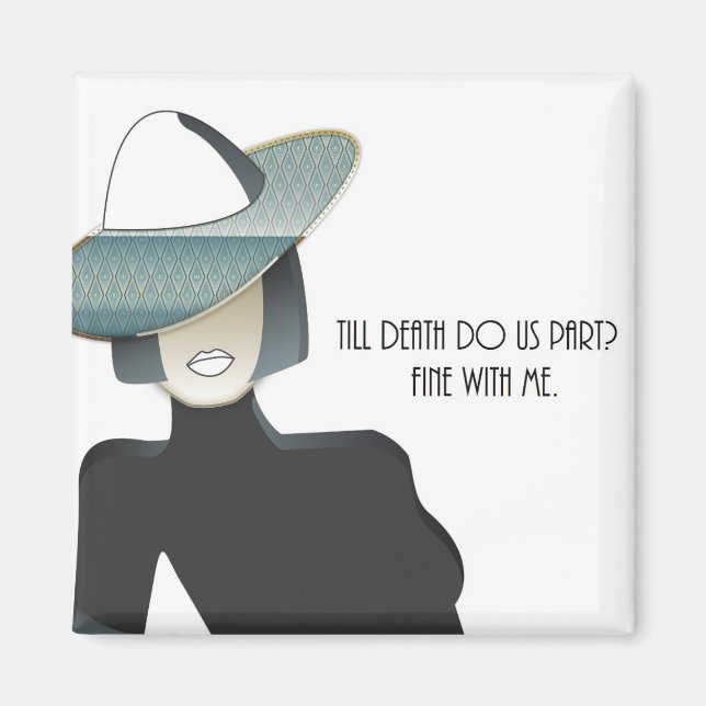 Imán Divorcio divertido cita Art Deco Lady Magnet (Frente)