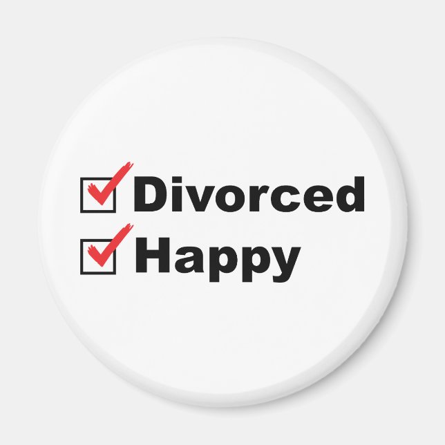 Imán Divorcio Y Feliz (Frente)