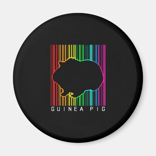 Imán DJ Guinea Pig Techno Edm Animal Rave Star Rainbow (Frente)