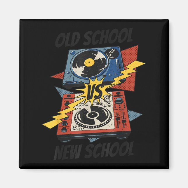 Imán DJ Viejo vs Nueva Escuela Toca Discos Compacto (Frente)