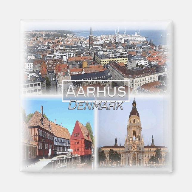 Imán DK0015 Europa, Dinamarca, Aarhus, Fridge (Frente)