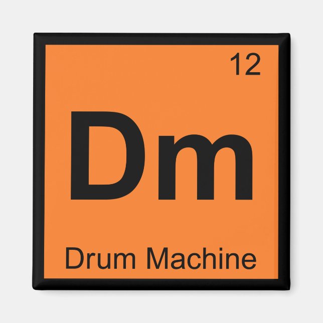 Imán Dm - Símbolo de la Tabla Periódica de Química de M (Frente)