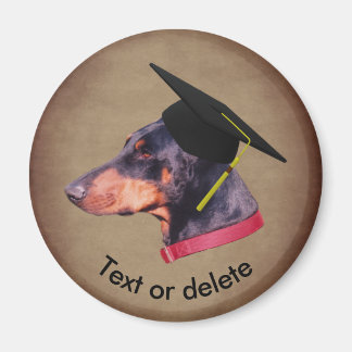 Imán Doberman El Graduado Perro Divertido Personalizado