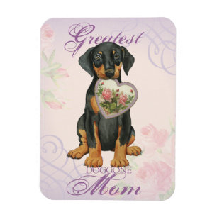 Imán Doberman Pinscher Heart Mom