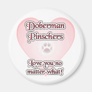 Imán Doberman Pinscher Love, Love Doberman, Love dobie