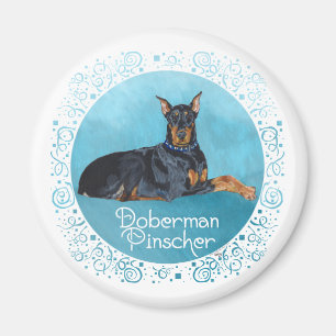 Imán Doberman Pinscher negro