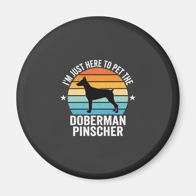 Imán Doberman Pinscher Retro Acaricia (Frente)
