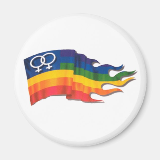 Imán Doble bandera de orgullo femenina (Frente)