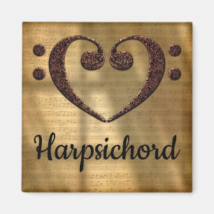 Imán Doble Bass Clef Heart Harpsichord