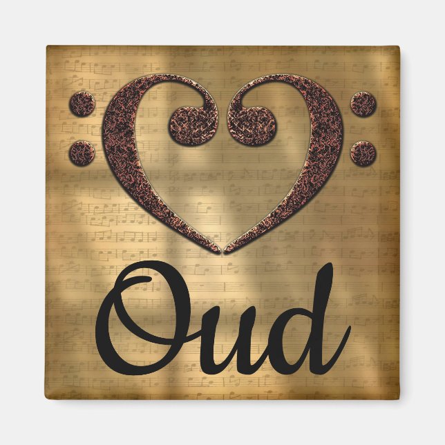 Imán Doble Bass Clef Heart Oud (Frente)