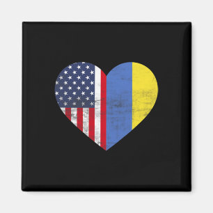 Imán Doble Ciudadanía Estados Unidos Ucrania Corazón Am