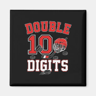 Imán Doble Dígitos Cumpleaños 10 10 Años Niño Hockey