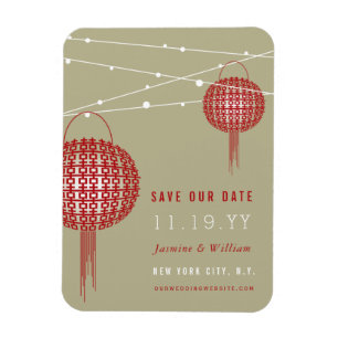 Imán Doble Felicidad Linternas Rojas Asiáticas Salven L