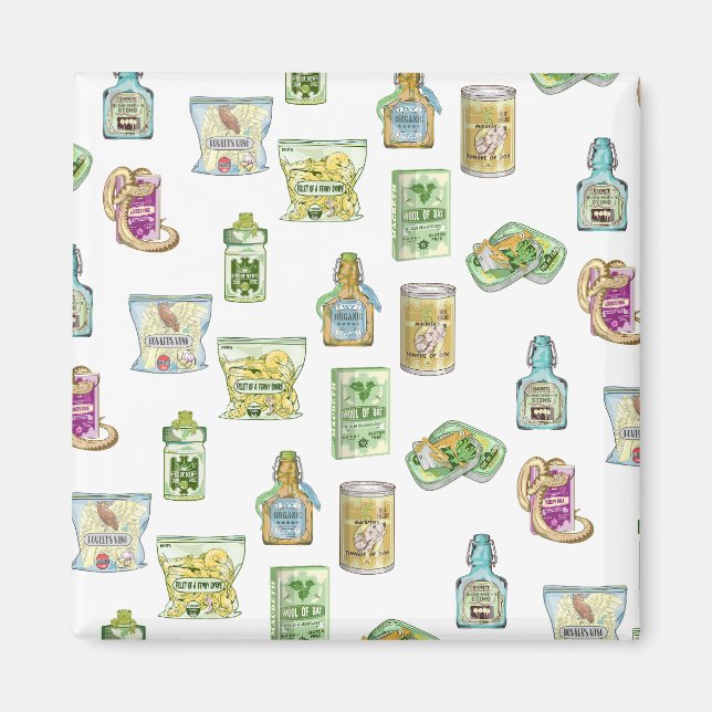 Imán Doble patrón de poción de bruja (Frente)