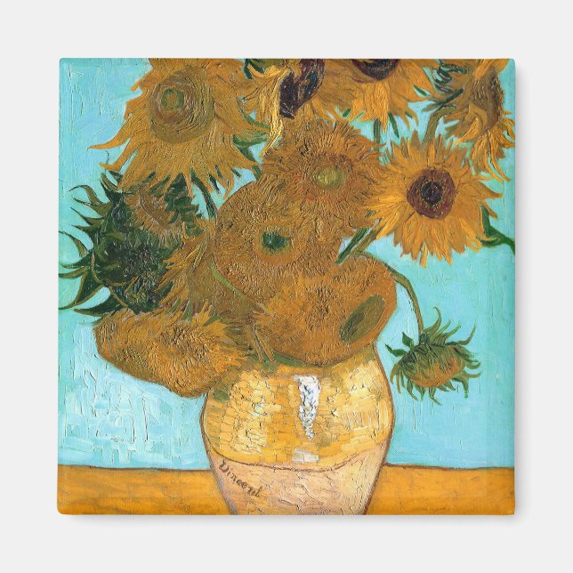 Imán Doce girasoles en una bolsa (pintura de vida fija) (Frente)
