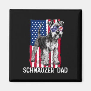 Imán Dog Dad Fathers Day Regalo Mini Schnauzer Bandera