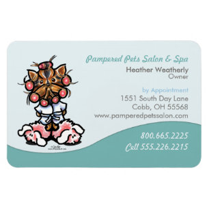 Imán Dog Groomer Mascota Spa Business Seafoam