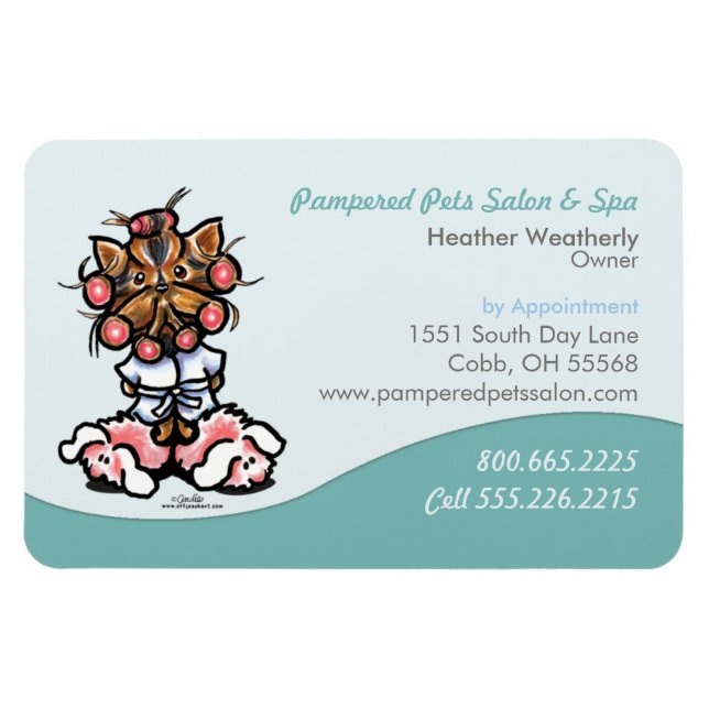 Imán Dog Groomer Mascota Spa Business Seafoam (Horizontal)