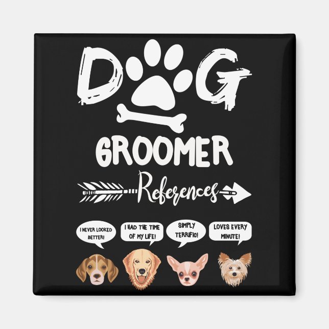 Imán Dog Groomer Regalo Referencias Grooming Dog Salon  (Frente)