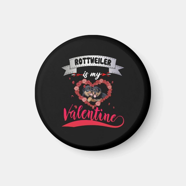 Imán Dog Lover | Rottweiler Es Mi Valentín (Frente)