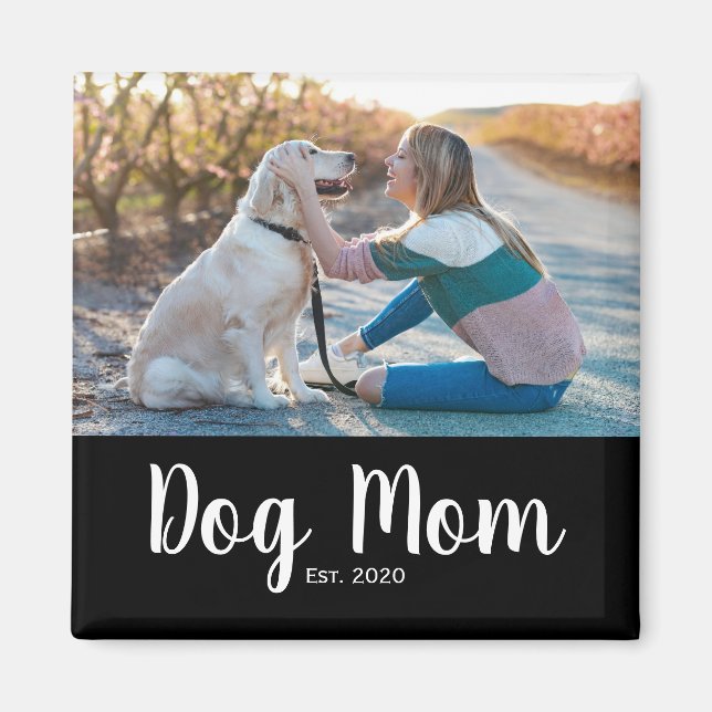 Imán Dog Mom Established Photo Gift Magnet (Frente)