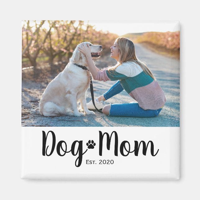 Imán Dog Mom Established Photo Gift Magnet (Frente)
