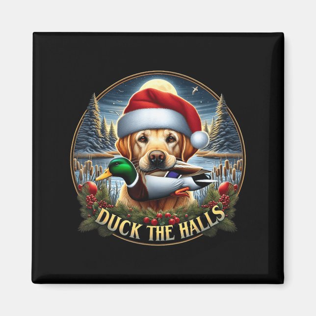 Imán Dog Santa Duck Hunting Christmas Funny Adventure A (Frente)