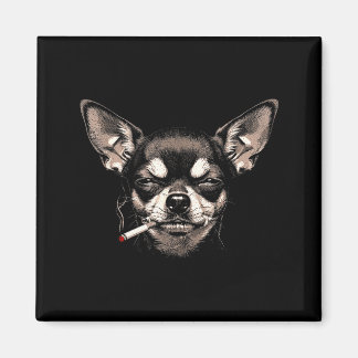Imán Dog Smoking Cigarette Funny Chihuahua Meme Men Wom