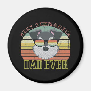 Imán Dog Vintage Mejor Schnauzer Dad siempre Padres Tsh