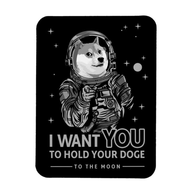 Imán Doge De Dogecoin Quiero Que Vayas A La Luna Gracio (Vertical)