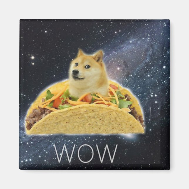 Imán doge space taco meme (Frente)
