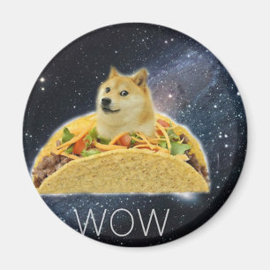 Imán doge space taco meme