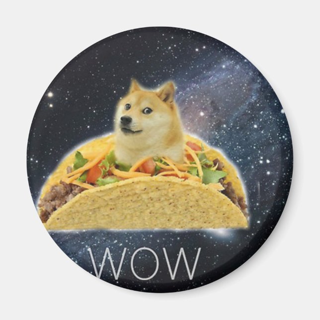 Imán doge space taco meme (Frente)