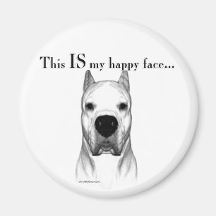 Imán Dogo Argentino Happy Face