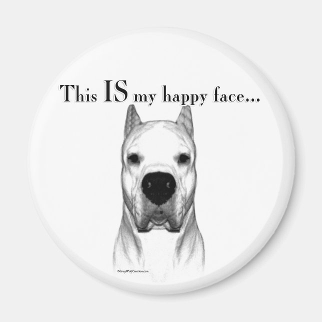 Imán Dogo Argentino Happy Face (Frente)