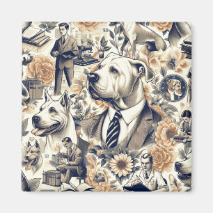 Imán Dogo retro argentino sin mar