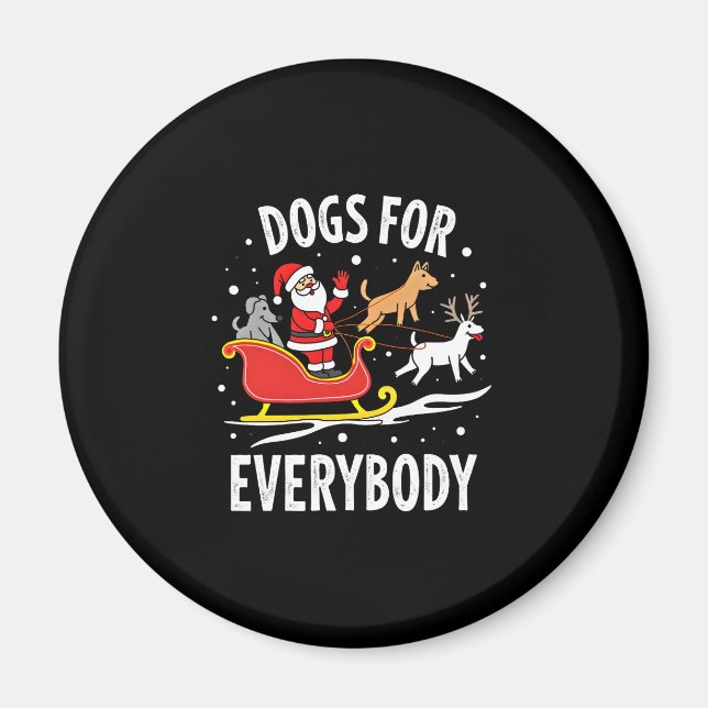 Imán Dogs For Everybody Santa Funny Christmas Xmas (3) (Frente)