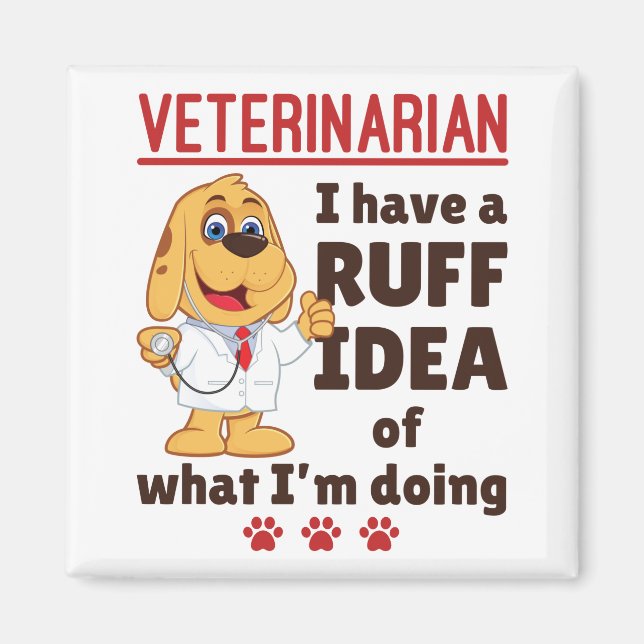 Imán Dogtor Ruff Idea Médica animal veterinario (Frente)
