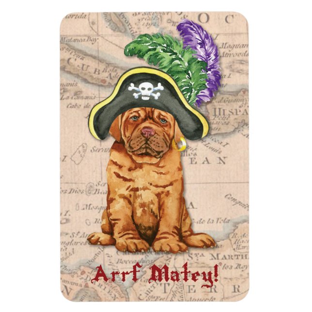 Imán Dogue de Bordeaux Pirate Magnet (Vertical)