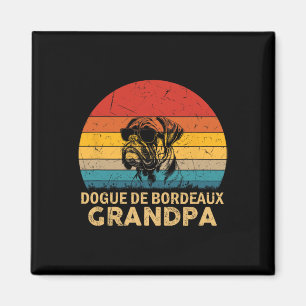 Imán Dogue Retro De Burdeos Abuelo Perro Papá Padres Da