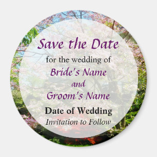 Imán Dogwood rosa floreciente salva la fecha