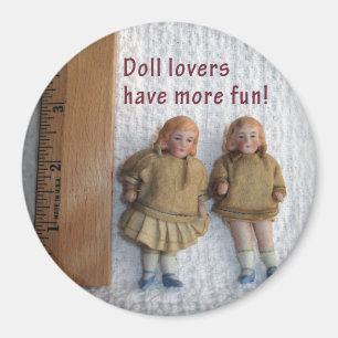 Imán Doll Lovers Twin Antique Doll Magnets, redonda